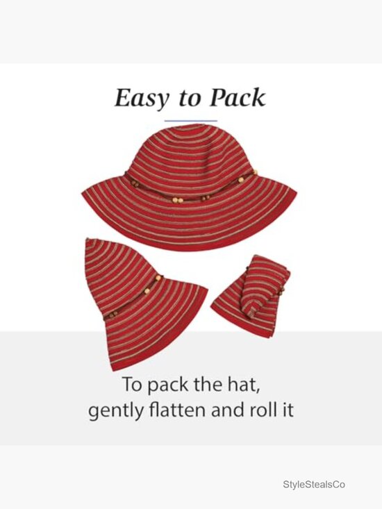 UPF 50+ Sun Hat - Adjustable Wide Brim Packable Travel